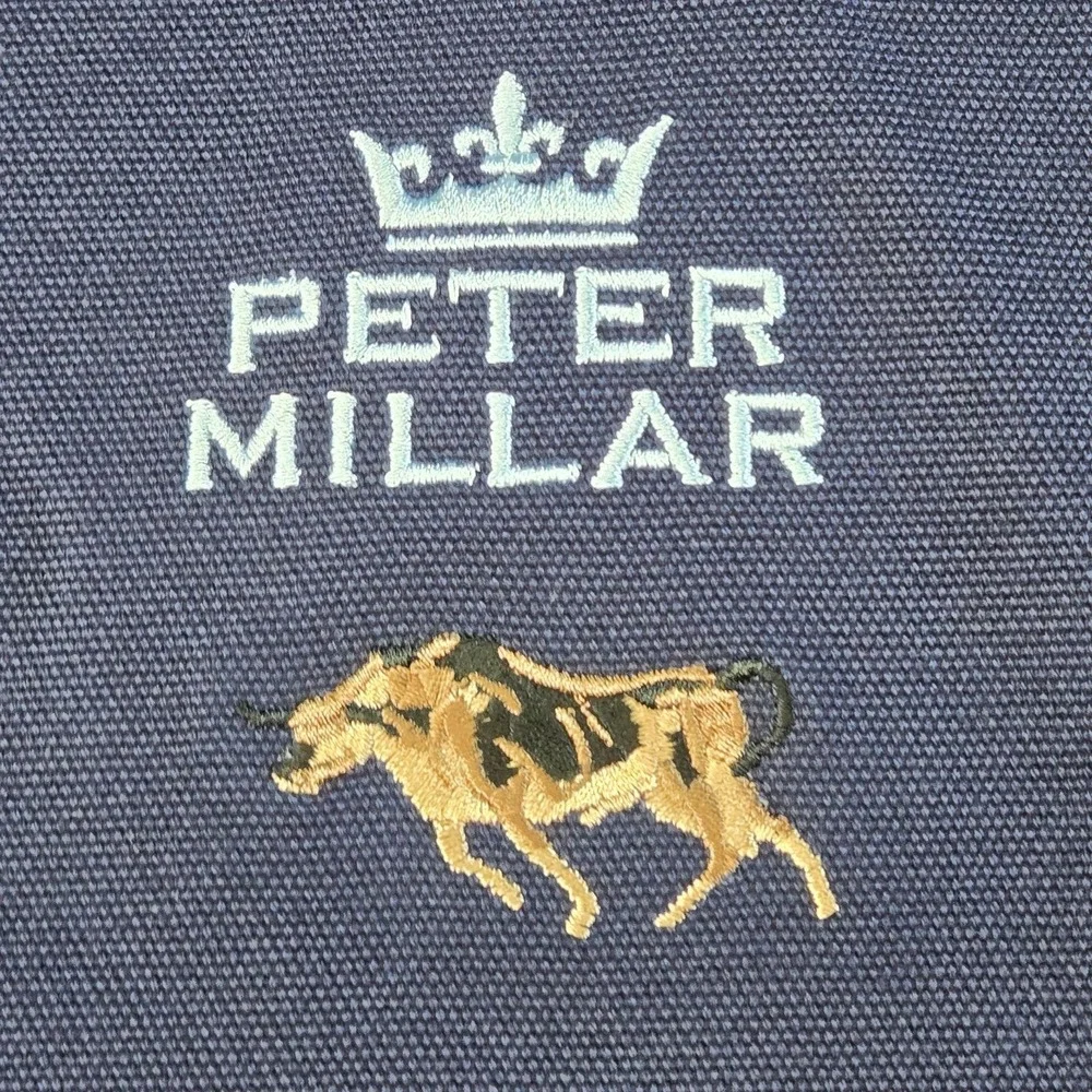 Peter Millar Garment Bag Blue 39in Canvas Soft Case Clothing Compartment